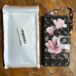 LG Stylo 4 floral phone case and wallet combo